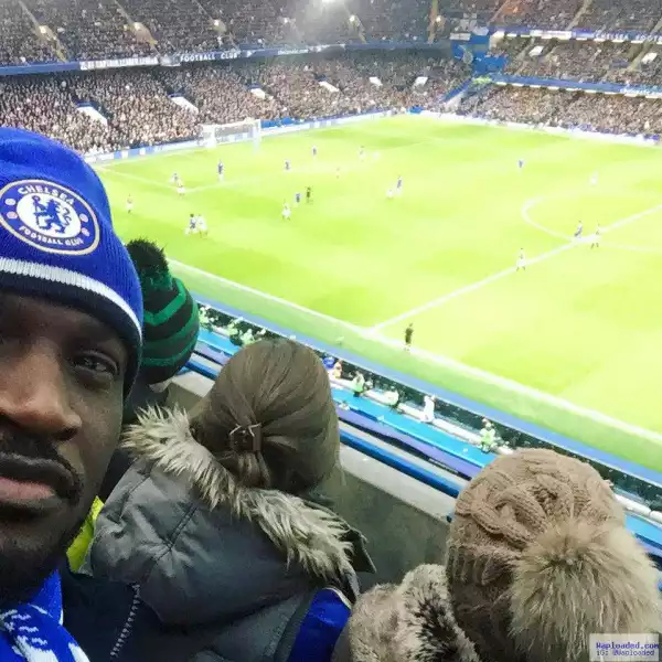 Peter Okoye Pictured Live In Stanford Bridge During Chelsea Match Yesterday